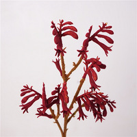 Fleur artificielle en plastique réaliste à tige unique, branche séchée de type patte de kangourou, décoration d'intérieur de luxe léger et doux