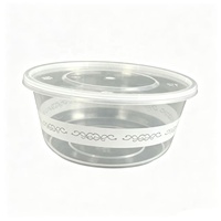 Recipiente Redondo de Plástico para Alimentos, Apto para Microondas, Libre de BPA, Reutilizable y Reciclable, con Tapa