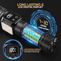 Lampe torche rechargeable à focalisation réglable, corps en alliage d'aluminium, longue portée du faisceau, avec protection fiable pour l'extérieur et les situations d'urgence