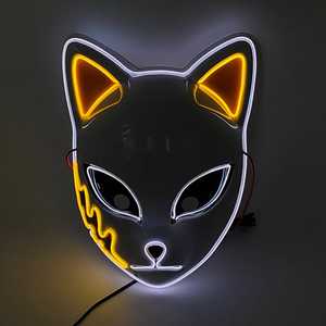 Halloween Glow LED <span class=keywords><strong>Cat</strong></span> Face Mask per le donne Halloween Anime Cosplay maschere per l'illuminazione della festa di natale - Product Image 4