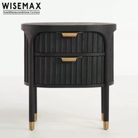 WISEMAX FURNITURE Table de chevet en bois massif de style américain moderne avec 2 tiroirs pour hôtel, villa, appartement