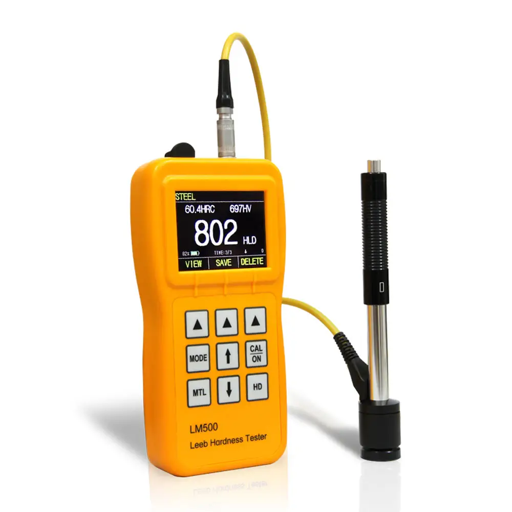 Layar warna Digital portabel NDT Yashi LM500 Leeb Tester kekerasan dengan alat dampak Probe tipe D standar dan Blok Uji