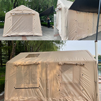 Tente gonflable de camping imperméable à trois couches de 12 mètres carrés pour le glamping en plein air, les pique-niques, la randonnée et les aventures