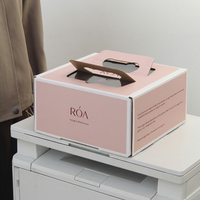 Boîte à gâteau, dessert et pâtisserie en papier kraft écologique, structure robuste, biodégradable, pour emballage à emporter des pâtisseries