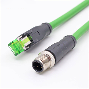 Ip67 Waterdichte Cat6 Rj45 Molding Kabel Assemblage Mannelijke Stekker Vrouwelijke Contactdoos 3/4/5/6/8 Pin B/D Code Rechte Communicatiekabel - Product Image 2