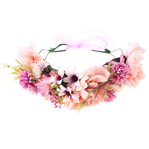 Delle Donne del commercio all'ingrosso Accessori Per Capelli Da Sposa In Tessuto Regolabile Corona Corona Fascia Artificiale Ghirlande di Fiori Per Le Ragazze - Product Image 3