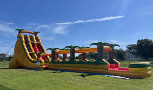 Toboggan aquatique gonflable commercial en PVC, toboggan humide et sec SIESTA FIESTA SLIDE, thème tropical pour événements en plein air - Product Image 5