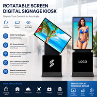 Samidisplay Monitor layar sentuh tampilan iklan LCD komersial berdiri bebas 43 50 55 inci papan reklame Digital dapat diputar