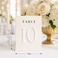 Numéros de table de mariage en forme d'arche givrée avec supports panneaux en acrylique et supports, parfaits pour la décoration