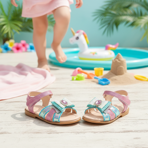 Sandalias de Verano Coreanas OZKIZ para Niñas, con Lazo, Punta Abierta, Poliéster, Moda para 2-6 Años, Venta al Por Mayor de Moda Infantil - Product Image 3