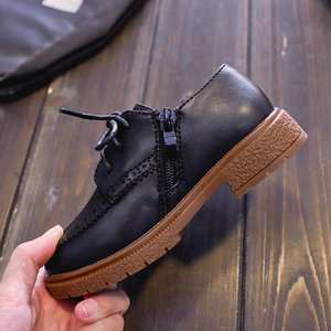 Chaussures d'école classiques britanniques noires décontractées de style coréen pour garçons en cuir PU pour enfants en gros, nouvelle collection automne - Product Image 4