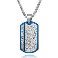 Pendentif rétro en acier inoxydable pour homme avec motif de lune Collier de marque militaire simple à la mode Chaîne de corde de style classique Accessoire de fête