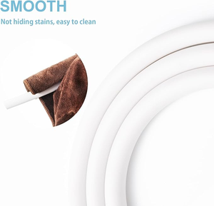 สายฉีดชำระแบบยืดหยุ่น PVC สีขาวพรีเมียม ขนาด 2.5 ม. พร้อมข้อต่อและน็อตทองเหลือง สำหรับอาบน้ำและทำความสะอาดห้องน้ำ - Product Image 2