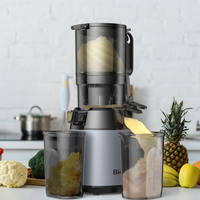 Elektrische slowjuicer met 1000ml capaciteit, 130mm diameter, automatische pulp-afvoer, behuizing van roestvrij staal en kunststof