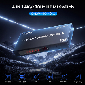 Conmutador HDMI SYONG Premium 4 en 1, 4K30Hz, HDMI 1.4, HDCP1.3, <span class=keywords><strong>HDR</strong></span>, 3D, Dolby Vision, con Control Remoto IR, para TV LED, PS4, PC, Monitor, Laptop - Product Image 3