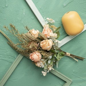 CallaFloral Ramo de Rosas Artificiales de Tela Plástica Tejida para Decoración de Bodas y Hogar CF01250 - Product Image 1