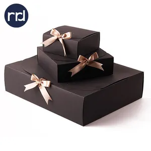 Embalagem de papel da flor eco amigável rr donneley, embalagem de papel simples personalizada de joias com fita