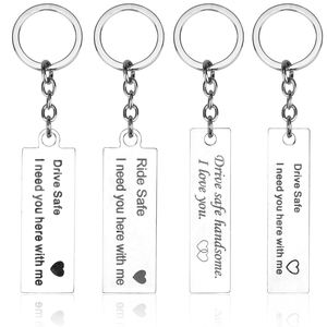 แกะสลักพวงกุญแจไดรฟ์ปลอดภัยขี่ปลอดภัย I Need You ที่นี่ ME คู่แฟนแฟนแฟน DRIVER ใหม่ Key CHAIN - Product Image 2