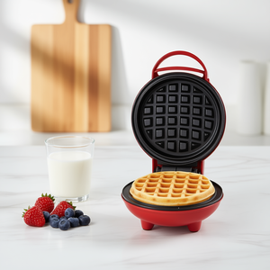 Gaufrier électrique rond Myrva Mini avec plaques antiadhésives pour usage domestique - Product Image 2