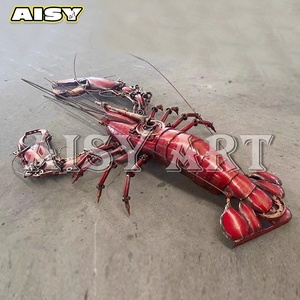 Rétro Nostalgique Style Industriel Écrevisse Modèle Pendentif Hotpot Restaurant Grill bar Magasin Mur Métal Fer Décoration - Product Image 4