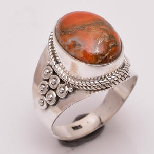 Anillos de bodas de plata fina hechos a mano, joyería de piedras preciosas turquesa de cobre púrpura Natural personalizada, fabricante exportador experto clásico - Product Image 4