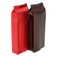 Sacs à café en grains à fond plat avec soufflet latéral, pochette refermable à fermeture éclair avec valve et lien de fermeture pour l'emballage du café et du thé