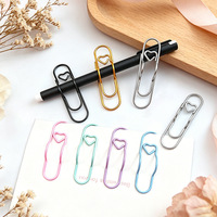 Clips de Papel Jumbo de 2.8 Pulgadas, Lindos Clips Metálicos Coloridos en Forma de Corazón para Cuadernos y Material de Oficina