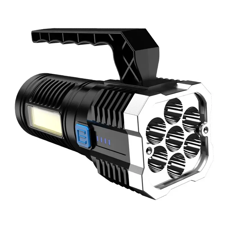Уличный Водонепроницаемый светодиодный фонарик с USB-зарядкой и 7 светодиодами высокой яркости, 1 cob боковой фонарь, фонари для кемпинга и велосипеда, портативные фонарики