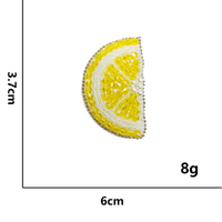 Applique en feutre PVC à coudre en forme de fruits 3D (citron, avocat, cerise) avec des perles, accessoires pour vêtements, sacs, chapeaux, couture à la main