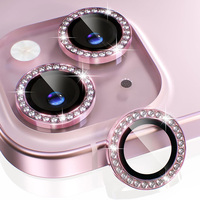 Protection d'objectif d'appareil photo en verre trempé effet diamant scintillant pour téléphones mobiles de la série 16, anti-rayures et anti-traces de doigts