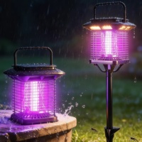 Moderne op zonne-energie werkende muggenlamp voor buiten, waterdicht, met lichtsensor voor tuin en terras