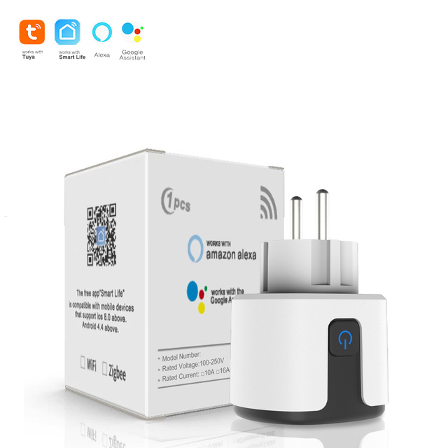 16A/20A 220V Wifi Smart Plug Socket/Timer Socket/EU Wifi Mini Smart Plug Energy Monitor Work with Alexa,Google Voice Control