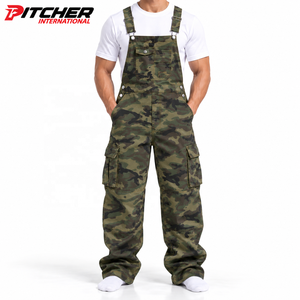 Salopettes utilitaires personnalisées en denim rigide avec passant pour marteau, vêtements de travail en denim pour marques de vêtements pour hommes, approvisionnement direct usine - Product Image 1