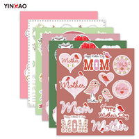 Pegatinas Personalizadas con Corte Kiss Cut, Hoja de Pegatinas con Temática del Día de la Madre para Regalos, Sobres, Tarjetas de Felicitación, Decoración, Pegatinas de Vinilo Impermeables