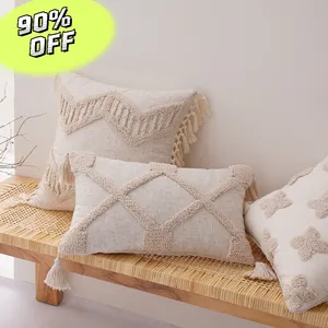 Anpassung Tufted Macrame Kissen bezug Throw Kissen bezug Quaste Großhandel Dekorative Kissen bezug Bohemian Tufted