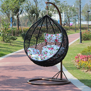 Usine directe prix de gros rotin suspendu oeuf chaise avec support pour patio extérieur jardin ou intérieur salon balcon - Product Image 2