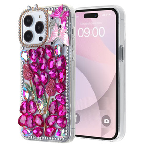 Funda de Teléfono Móvil KINGSOUL de Lujo con Diseño de Diamantes Completos en TPU+PC+Vidrio, Antigolpes, con Anillo Magnético para Samsung y iPhone - Product Image 3
