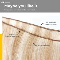 Nouvelle Tendance : Extensions de Cheveux Humains 100% Invisibles, Double Trame Épaisse, Nouvelle Trame Genius Nouée à la Main, Trame la Plus Fine