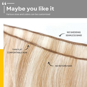 Nuova Tendenza: Extension di Capelli Umani Invisibili 100% con Doppia Tessitura e Punte Spesse, Nuova Trama Genius Annodata a Mano, la Trama Più Sottile - Product Image 4