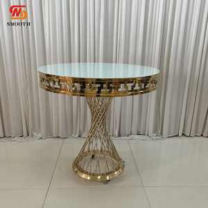 LEDA Luxury Party Event Decoration Metal Frame Bridal <b>Table</b> <b>Gold</b> <b>Round</b> Hotel Dining Furniture <b>Table</b> for Wedding - Product Image 1