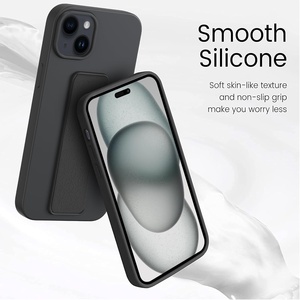 <span class=keywords><strong>เคส</strong></span>ซิลิโคนแบบมีขาตั้งพร้อมสายคล้องมือสำหรับ 15 รุ่น  แบบตั้งได้ทั้งแนวตั้ง/แนวนอน  วัสดุซิลิโคนเหลวเนื้อนุ่ม ดีไซน์เรียบง่าย - Product Image 4