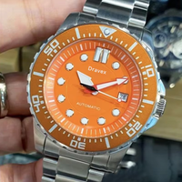 Montre de plongée automatique pour hommes, lunette rotative, marqueurs lumineux, calendrier, bracelet en caoutchouc en acier inoxydable, montre-bracelet mécanique de sport