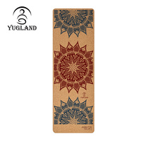 Tapis de yoga en liège naturel écologique à motif personnalisé, ensemble de tapis de yoga en liège, antidérapant, épaissi, pour gymnastique, danse et yoga