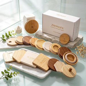 Mejor Precio Tapas Abatibles de Bambú Natural y Madera para Frascos Mason, Contenedores de Almacenamiento y Tapas Redondas para Vasos - Product Image 4