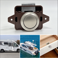 Serrure de placard à bouton-poussoir ABS pour VR, trou rond 26 mm, panneau 15-18 mm, loquet sans clé pour caravane et camping-car, OEM