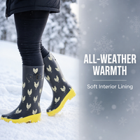 Bottes de pluie en caoutchouc naturel pour femmes, impression personnalisée, support OEM ODM, imperméables, mi-mollet, motif Teckel, fournisseur en gros