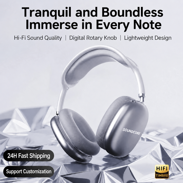 2026 Ready to Ship ANC Wireless Headphones Support PC for Tablet Immersive Audio for Music Game HiFi Stereo Headphones
