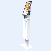 Terminal de commande et de paiement en libre-service pour restaurant KFC, écran tactile 21,5 pouces, SDK activé, kiosque sur pied, Intel Core I5, 128 Go