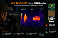 شاشة TDO 1.03 2.5K 2560x2560 RGB بدقة 3000 شمعة/م2 من نوع Micro OLED MIPI مع حل لوحة التشغيل لـ HUD / سماعات الواقع الافتراضي / المنظار الحراري
