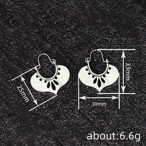 E4764 Antique Silver <b>Hoop</b> <b>Earrings</b> Vintage Style Unisex Everyday Wear <b>Fine</b> Jewelry Silver Plated - Product Image 6